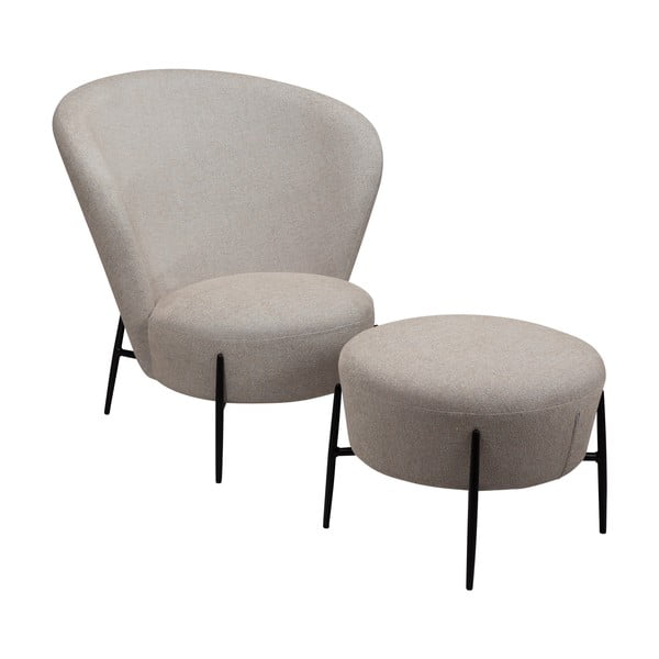 Bež fotelja od bouclé tkanine Orbit – DAN-FORM Denmark-image-3