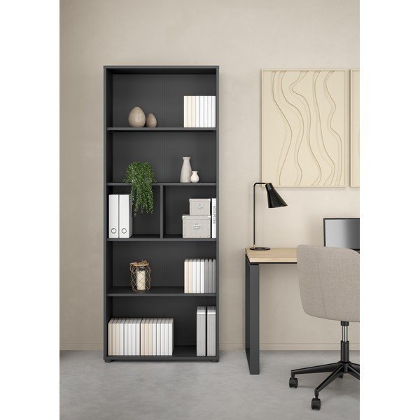 Antracitno siva biblioteka 80x205 cm Sign – Tvilum-image-1