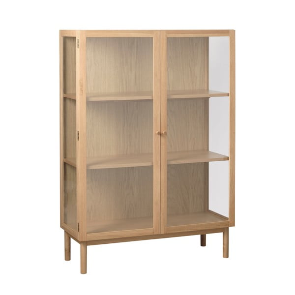 Vitrina od punog hrasta u prirodnoj boji 140x100 cm Elba – Unique Furniture-image-3