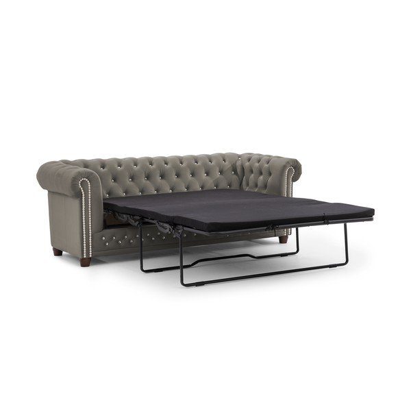 Siva baršunasti sklopiva sofa 203 cm York Blik – Ropez-image-2