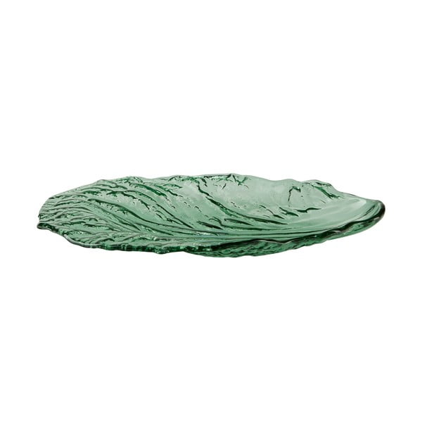 Zeleni stakleni tanjur za posluživanje Bahne & CO, 28 x 18 cm