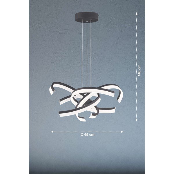 Crna LED viseća svjetiljka s mogućnosti zatamnjivanja ø 65 cm Sund TW – Fischer & Honsel-image-2