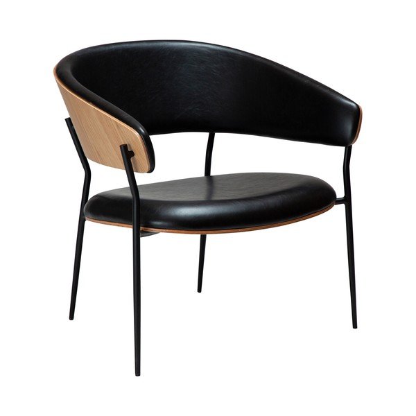 Crna fotelja od imitacije kože Crib – DAN-FORM Denmark