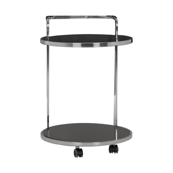 Kolica za posluživanje na kotačima sa staklenom pločom stola ø 50 cm Ackley – Premier Housewares-image-2