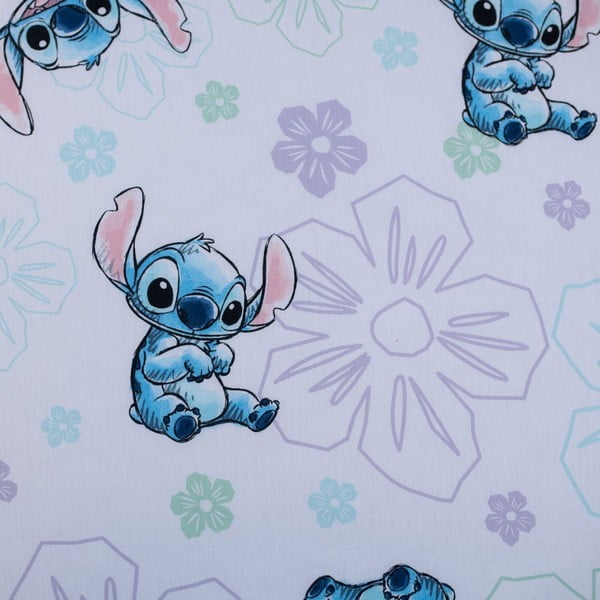 Bijela pamučna dječja plahta s gumom za krevet za jednu osobu 90x200 cm Lilo and Stitch "Ohana White"  – Jerry Fabrics-image-2
