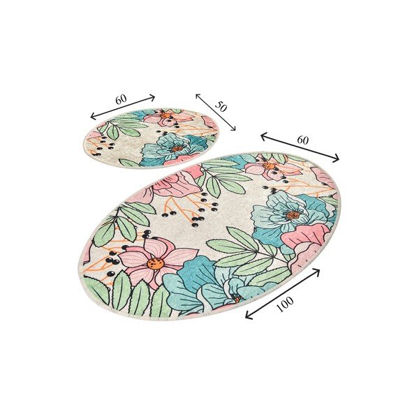 Set od 2 ovalne kupaonske prostirke Foutastic Pastel Bloom-image-2