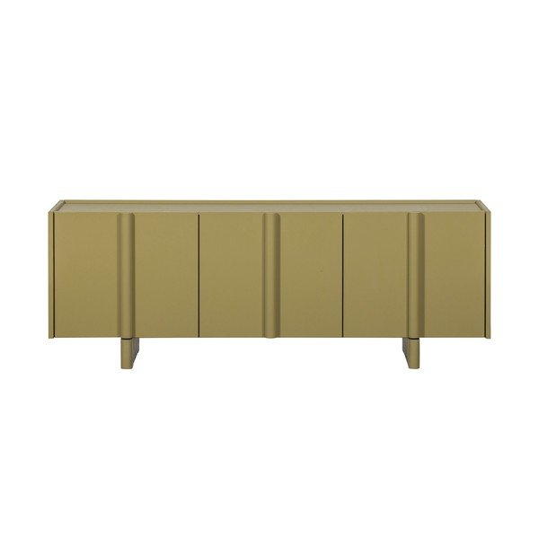 Zelena TV komoda od masivnog bora 152x53x46 cm Basu – WOOOD