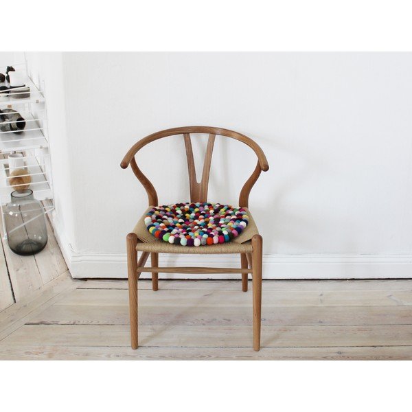 Sjedalo od vunenih pompona Wooldot Ball Chair Pad Multi Pang, ⌀ 39 cm-image-1