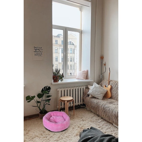 Krevet od ružičastog flisa Bagel - Lydia&Co-image-1