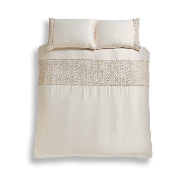 Bež posteljina za bračni krevet/za produženi krevet od mikrosatena 230x220 cm Deco Sequin – Catherine Lansfield