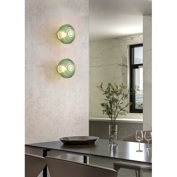 Zelena staklena LED zidna lampa s USB ø 15,5 cm Earl – Reality-image-1