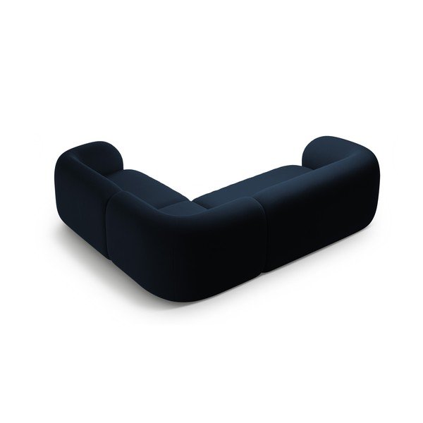 Plava baršunasta kutna garnitura (s desnim kutom/u obliku slova L) Kate – Micadoni -image-2