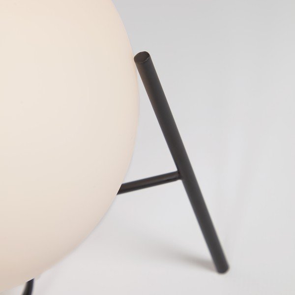 Bijelo-crna stolna lampa sa staklenim sjenilom (visina 22 cm) Seina - Kave Home-image-3