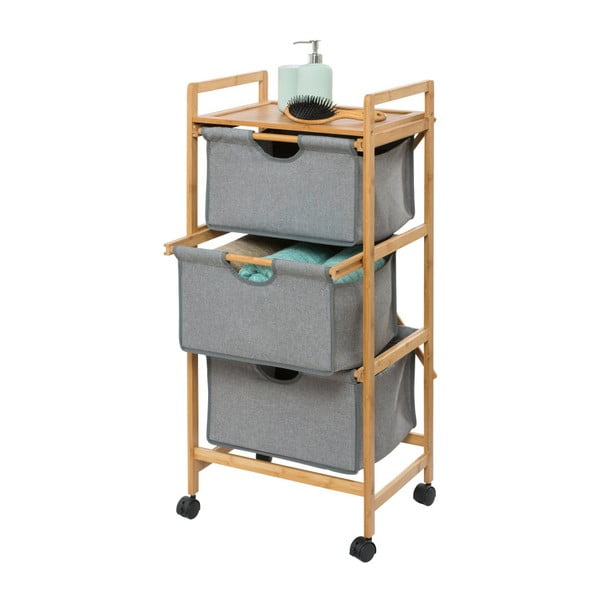 Siva/smeđa od bambusa kupaonska polica 44x96 cm Bahari – Wenko-image-3