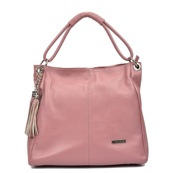 Ružičasta kožna torbica Anna Luchini Kate Rosa