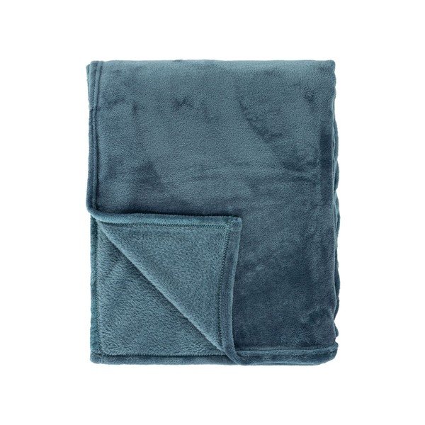 Plavi prekrivač od mikropliša za bračni krevet 180x220 cm Cosy – Tiseco Home Studio-image-2