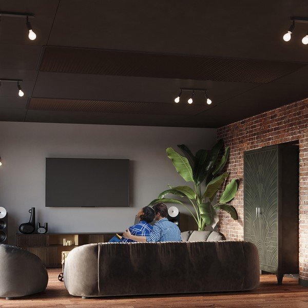 Crna metalna stropna svjetiljka ø 6 cm Brando – Sollux-image-4