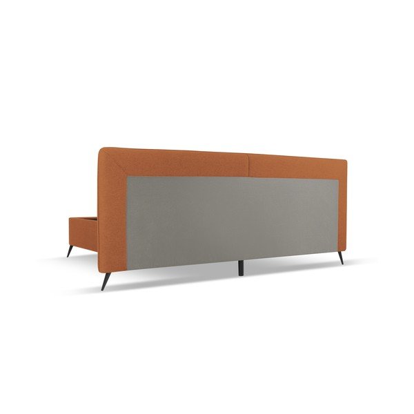 Ciglasti tapecirani bračni krevet s prostorom za pohranu s podnicom 140x200 cm Walter – Milo Casa-image-3