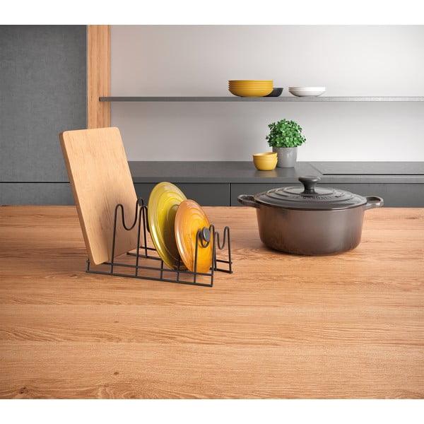 Crni stalak za tanjure Metaltex Lido Lava-image-1