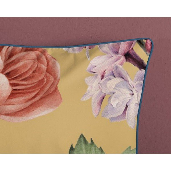 Žuta posteljina od organskog pamuka Descanso Flowery, 140 x 200 cm-image-3