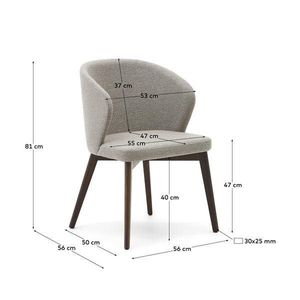 Bež podstavljena blagovaonska stolica Darice – Kave Home-image-4