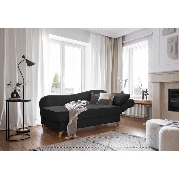 Antracitno siva ležaljka od samta (s desnim kutom) Chic Charlotte – Miuform-image-2