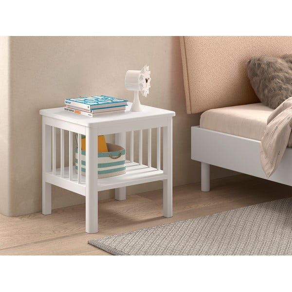 Bijeli dječji noćni ormarić od masivne bukve Forrest – Vipack-image-1