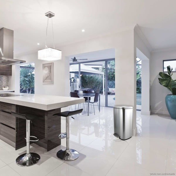 Željezna kanta za smeće s pedalom u mat srebrnoj boji 50 l   Akira – Spirella-image-1