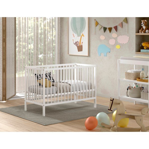 Bijeli dječji krevet od masivnog bora 60x120 cm DINO – Vipack-image-1