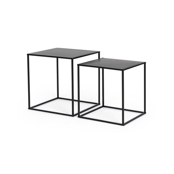 Crni metalni stolići za kavu u setu 2 kom 38x38 cm Alrik – Yes Everyday