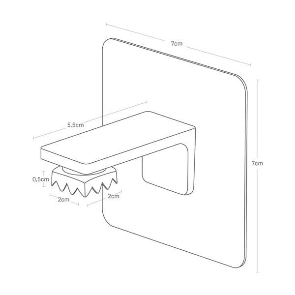 Crni plastičan samoljepljiv magnetni držač sapuna Film Hook – YAMAZAKI-image-4