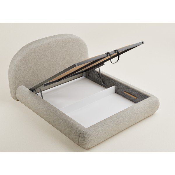 Bež tapecirani bračni krevet s prostorom za odlaganje s podnicom 180x200 cm Maumere – Maison de Rêve-image-3