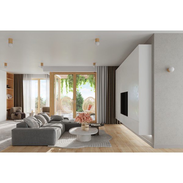 Bijela/u prirodnoj boji stropna svjetiljka sa staklenim sjenilom ø 12 cm Surtur – Sollux-image-4