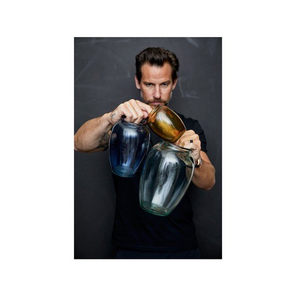 Bitz Kusintha plava staklena vaza, ø 14 cm-image-2