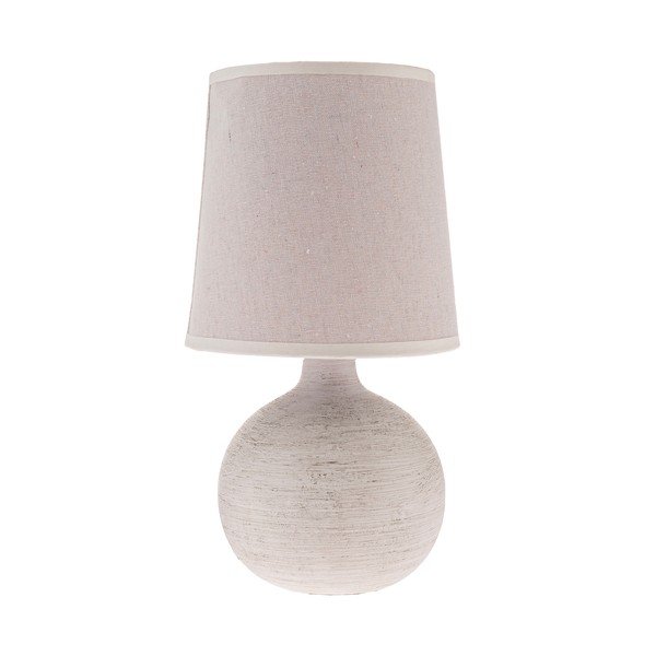Svijetlo siva stolna lampa keramička s tekstilnim sjenilom (visina 29 cm) Bianca – Dakls