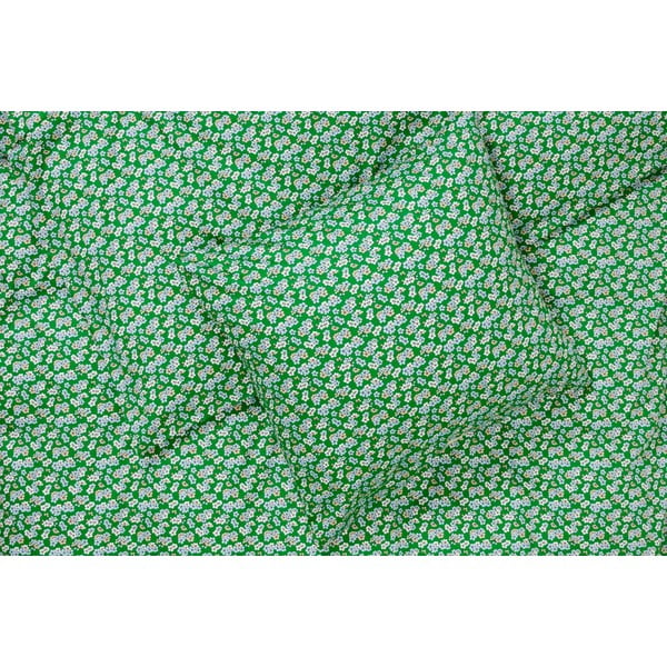 Zelena posteljina za krevet za jednu osobu od pamučnog satena 140x200 cm Pleasantly – JUNA-image-1