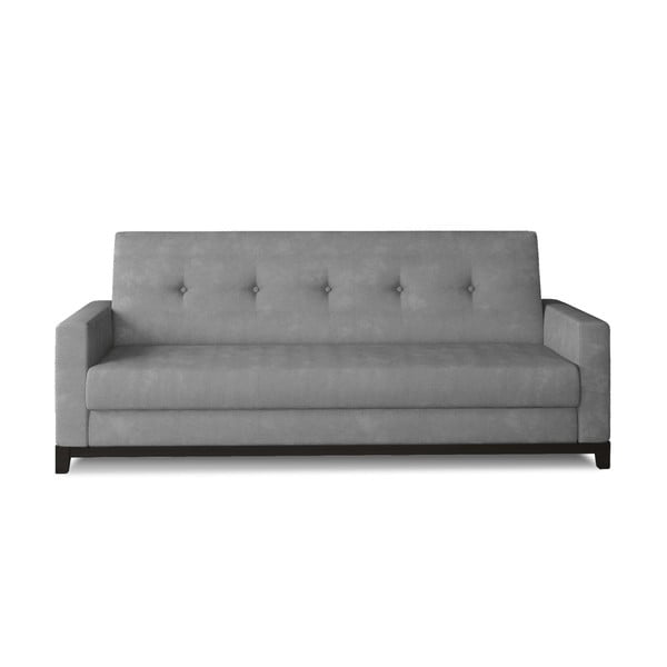 Svijetlo siva baršunasti sklopiva/s prostorom za odlaganje sofa 216 cm Selene – ELTAP