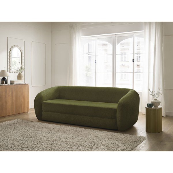 Zelena sklopiva sofa od šenila 228 cm Neyo – Bobochic Paris-image-1