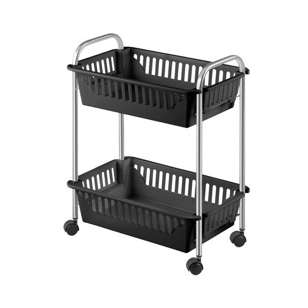 Crni regal na kotačima 41x52x26 cm Oslo – Metaltex