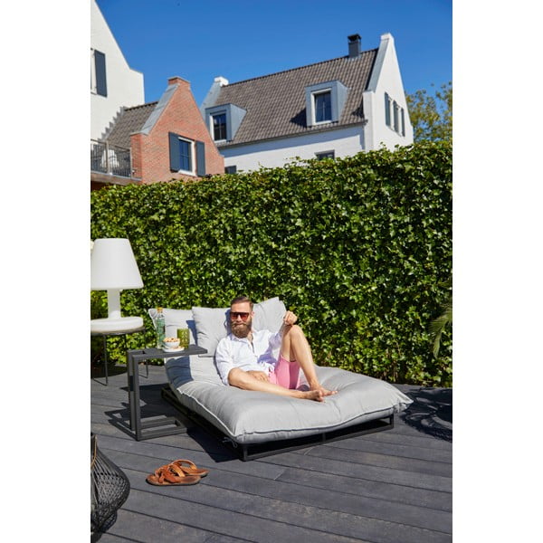 Crna vrtna ležaljka s bež jastucima Hartman Exclusive-image-4