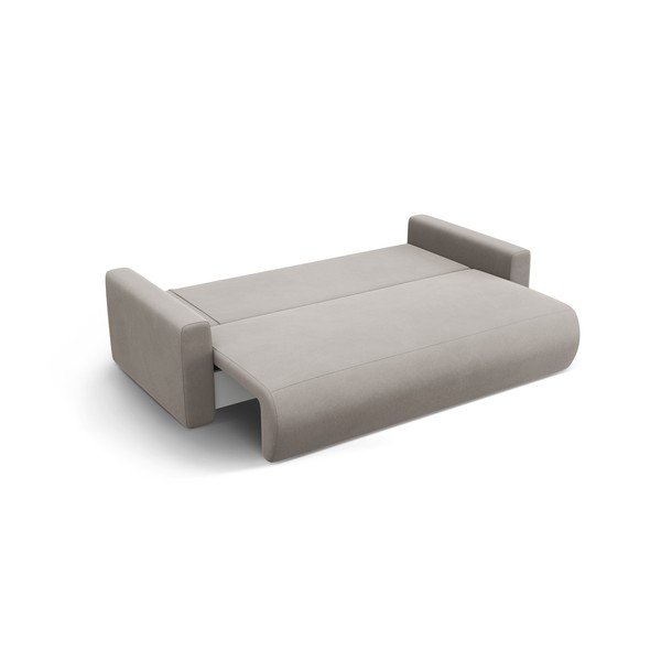 Svijetlo siva baršunasti sklopiva/s prostorom za odlaganje sofa 238 cm Belfast – Cosmopolitan Design-image-3