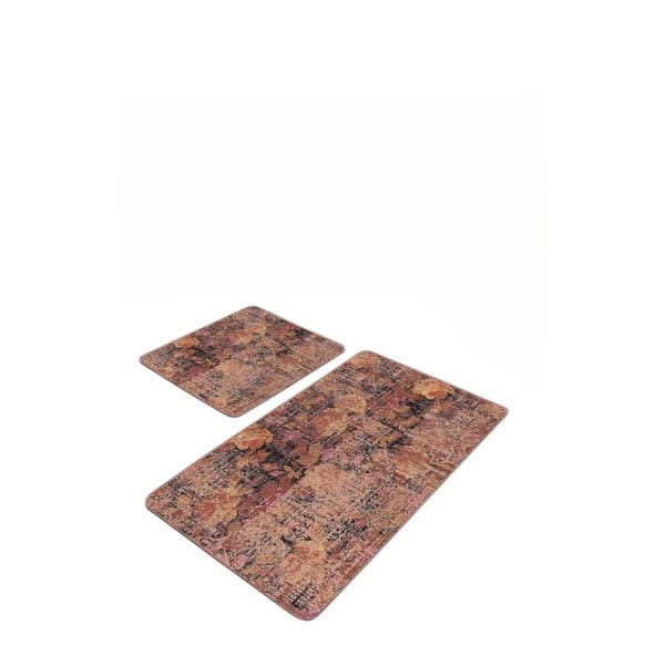 Smeđe od samta kupaonske prostirke u setu 2 kom 60x100 cm – Mila Home