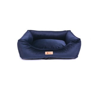 Tamnoplavi baršunasti krevet 55x42 cm Royal - Petsy