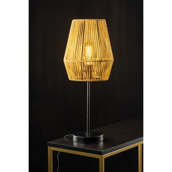 Crna/u prirodnoj boji stolna lampa sa sjenilom od trstike (visina 55 cm) Eranko – GTV-image-1