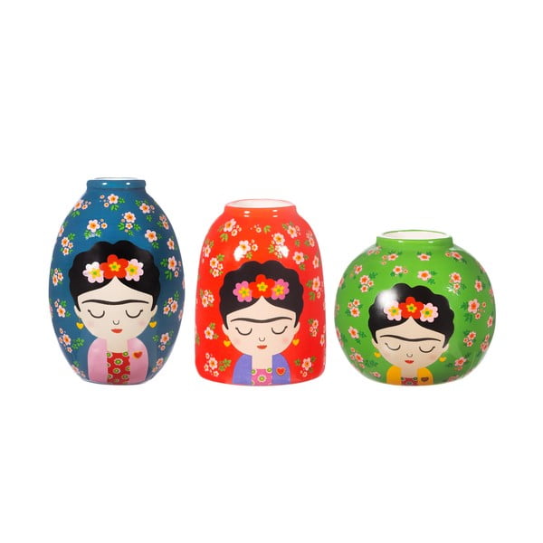 Keramičke vaze u setu 3 kom (visina 8 cm) Floral Frida – Sass & Belle