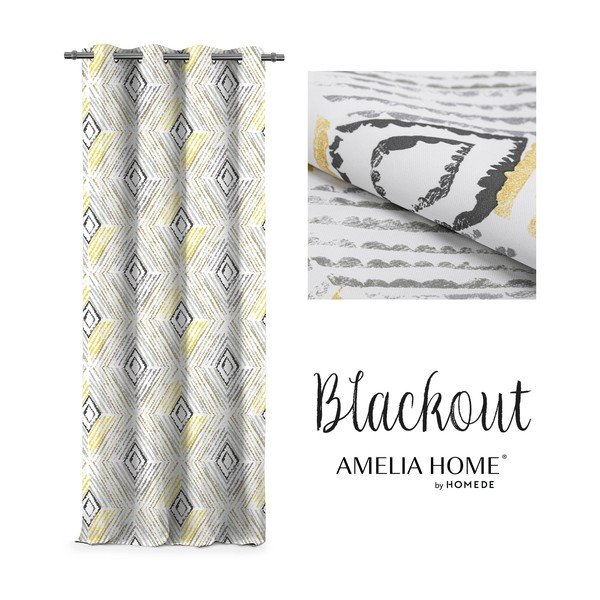 Zavjesa AmeliaHome Geometric Grey, 140 x 245 cm-image-2