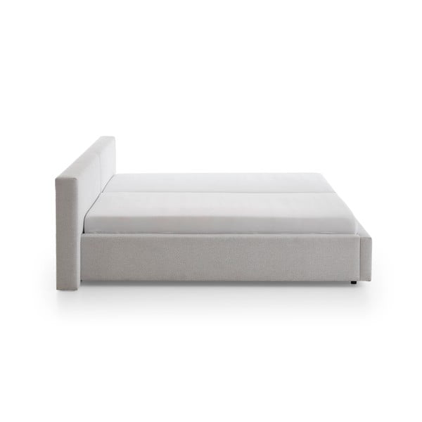 Svijetlo sivi tapecirani bračni krevet bez podnice 160x200 cm Cube – Meise Möbel-image-4
