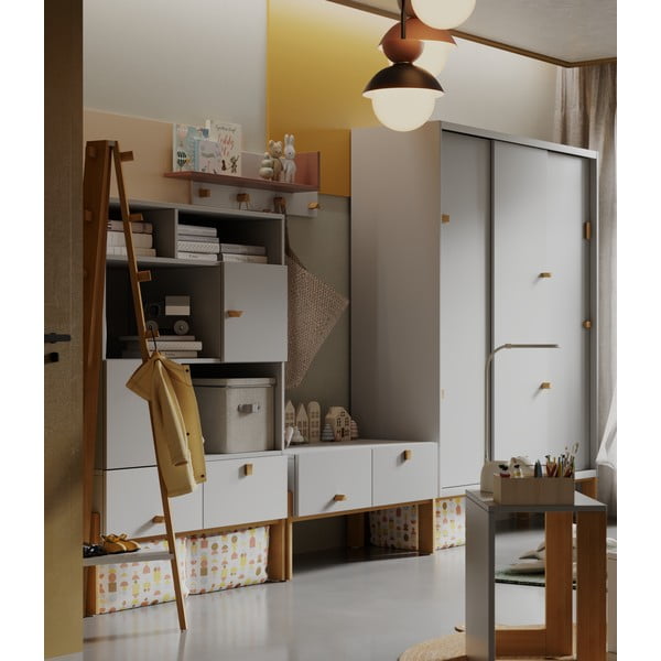 Svijetlo sivi dječji ormar 154x195 cm Cube - Pinio-image-1