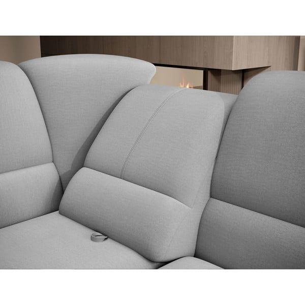 Siva baršunasti sklopiva/s prostorom za odlaganje kutna garnitura (s lijevim kutom/u obliku slova L) Siber – ELTAP-image-1