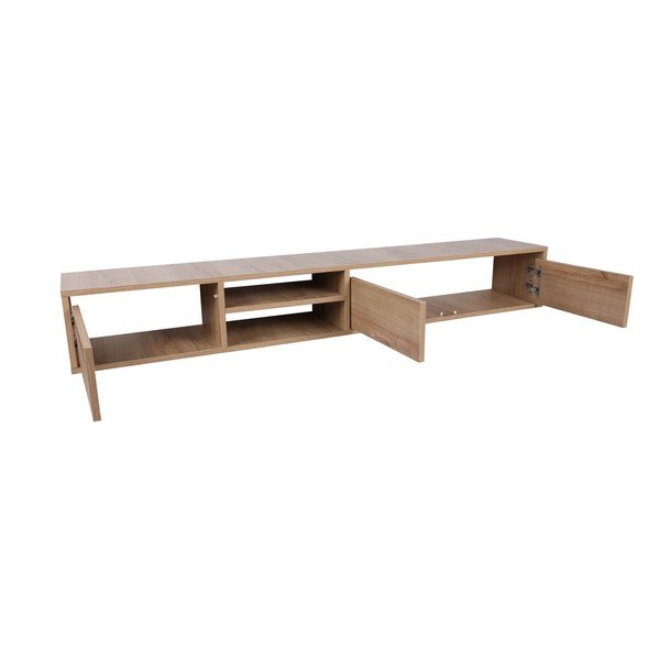 TV komoda u dekoru hrasta u prirodnoj boji 180x30x25 cm Rust – Kalune Design-image-3